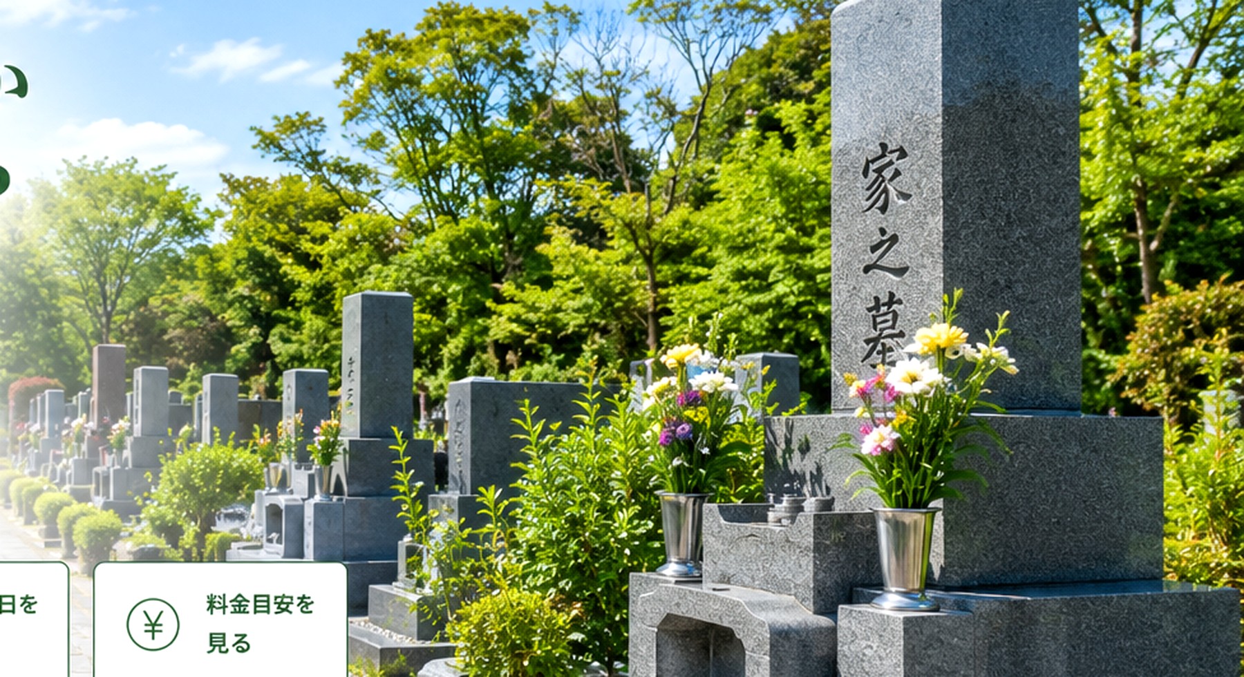 明るく清潔感のあるお墓見守りサービスのイメージ写真